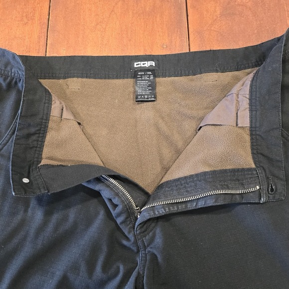 CQR Tactical Ripstop Fleece Lined‎ Pants Men's 40x30 Black Cargo - Picture 4 of 8